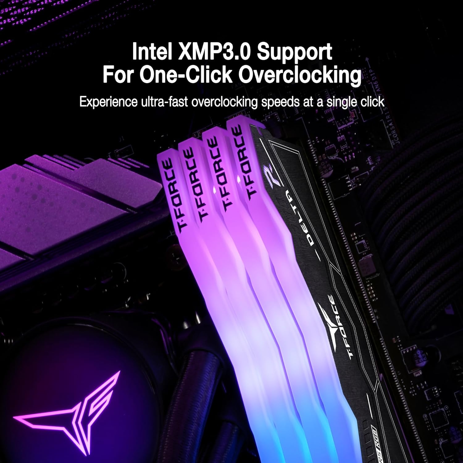 TeamGroup T-Force Delta RGB 32GB (2x 16GB) DDR5 6000 RAM, 38 CAS Latency, Intel XMP 3.0 Chipset, Black - رام
