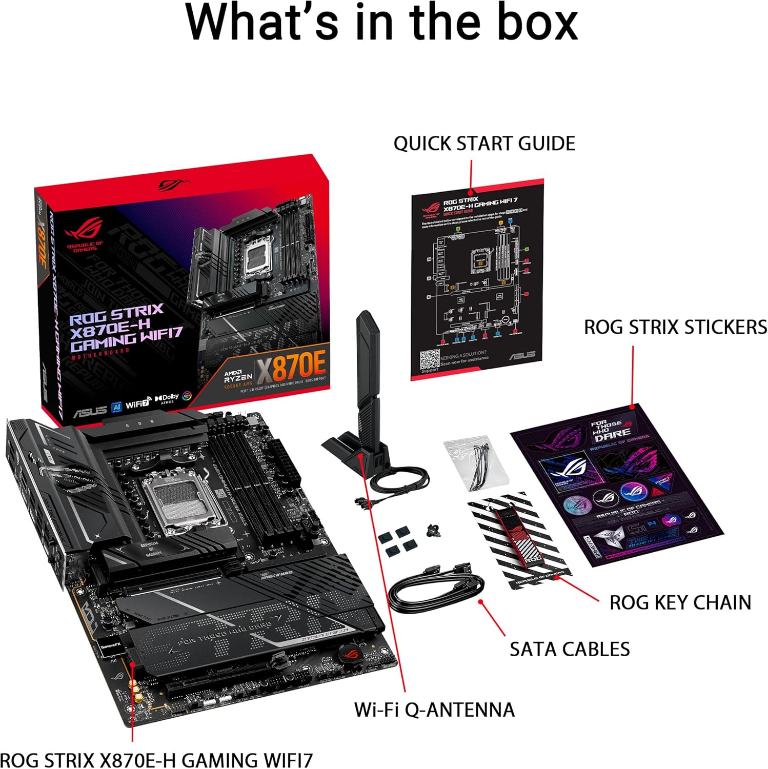 ASUS ROG STRIX X870E-H GAMING Motherboard WIFI7 - DDR5  - اللوحة الأم
