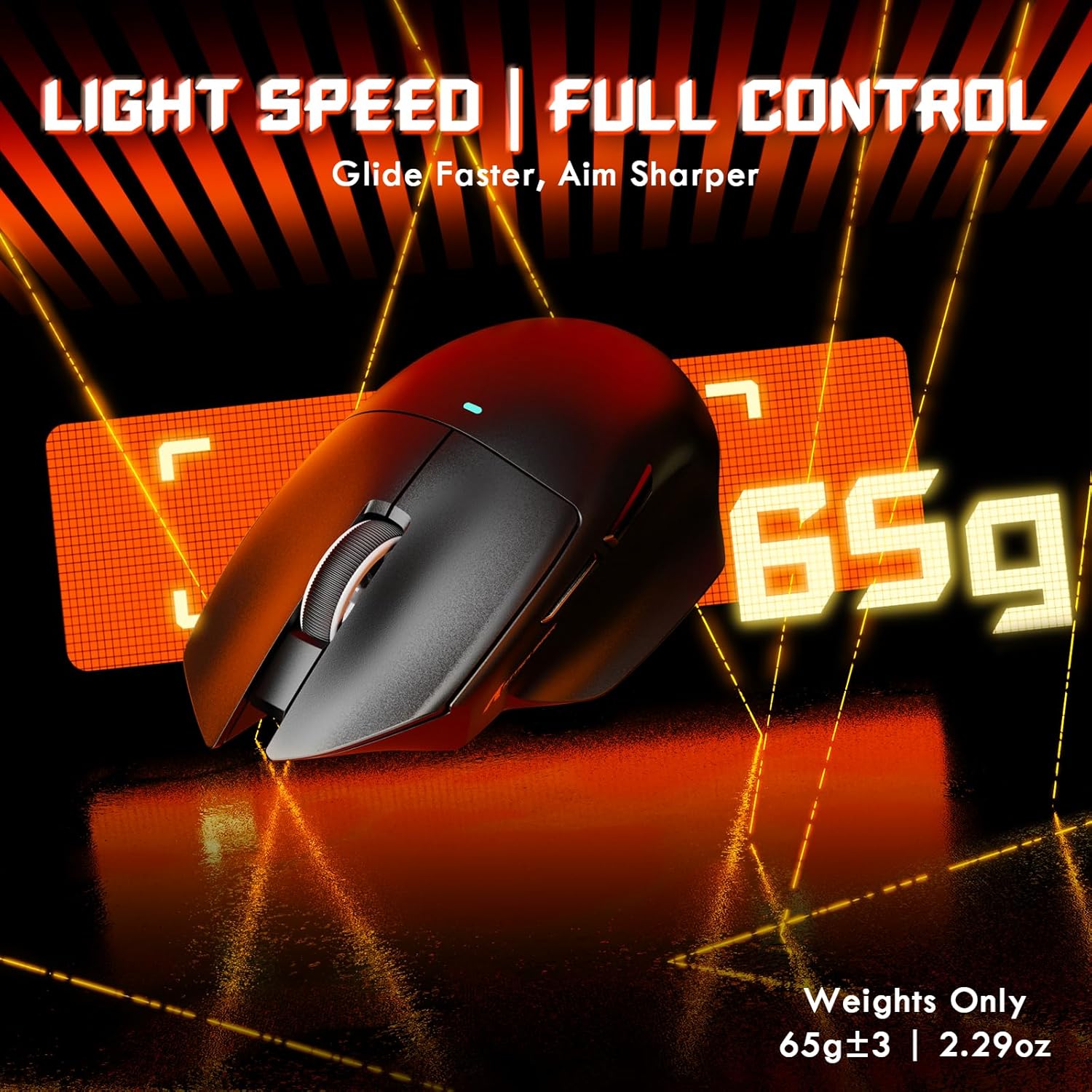 ATTACK SHARK V6 Ultra-Light Tri-Mode Black Gaming Mouse with RGB Magnetic Charging Dock - ماوس ممتاز مع شاحن
