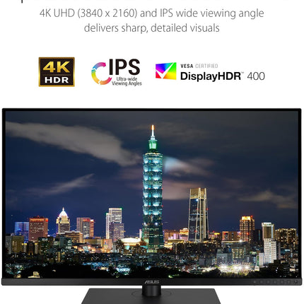 ASUS ProArt Display PA329CV Professional Monitor | 32-inch | IPS | 4K UHD (3840 x 2160) | 100% sRGB | 100% Rec.709 | Color Accuracy ΔE &lt; 2 | USB-C | HDR-400 | Ergonomic Stand - شاشة مصممين محترفين