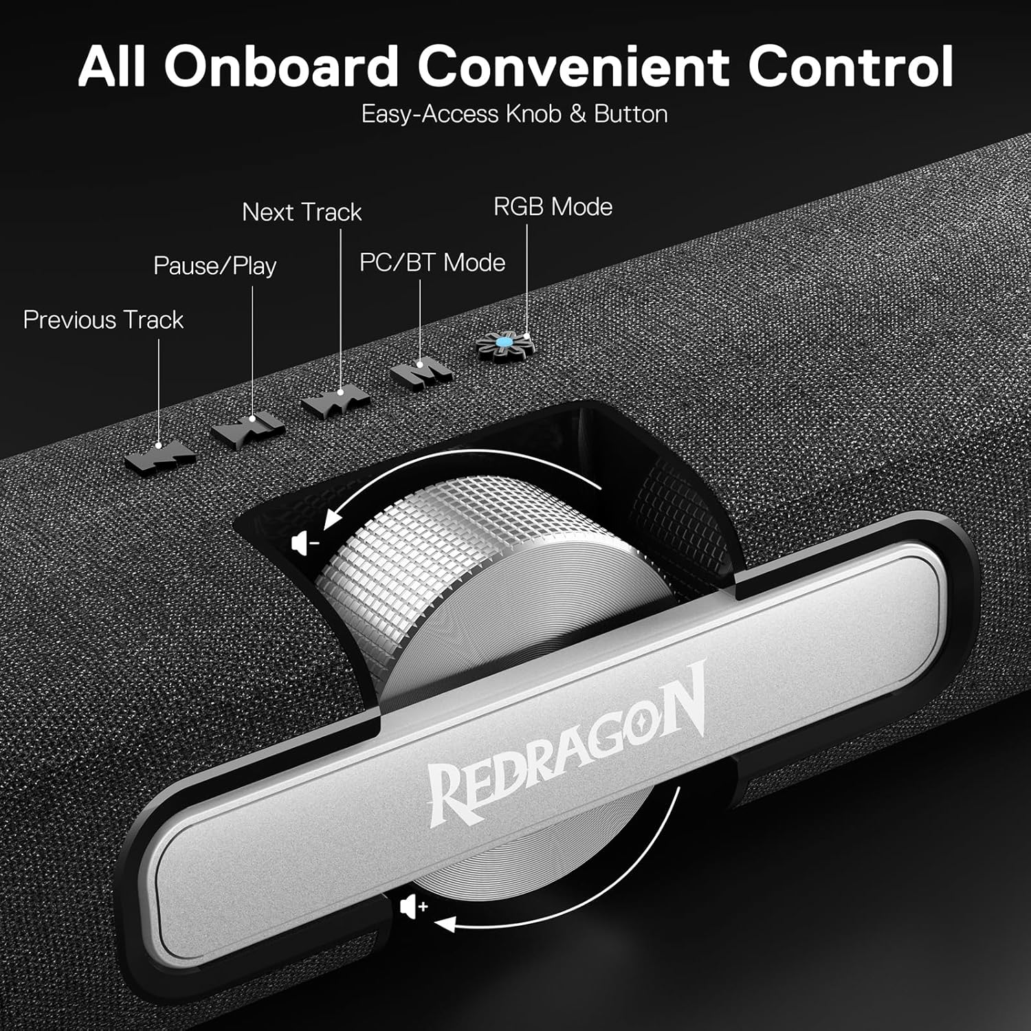 Redragon GS512 RGB Speakers Stereo Soundbar w/BT 5.0/USB Mode RGB - مكبر صوب