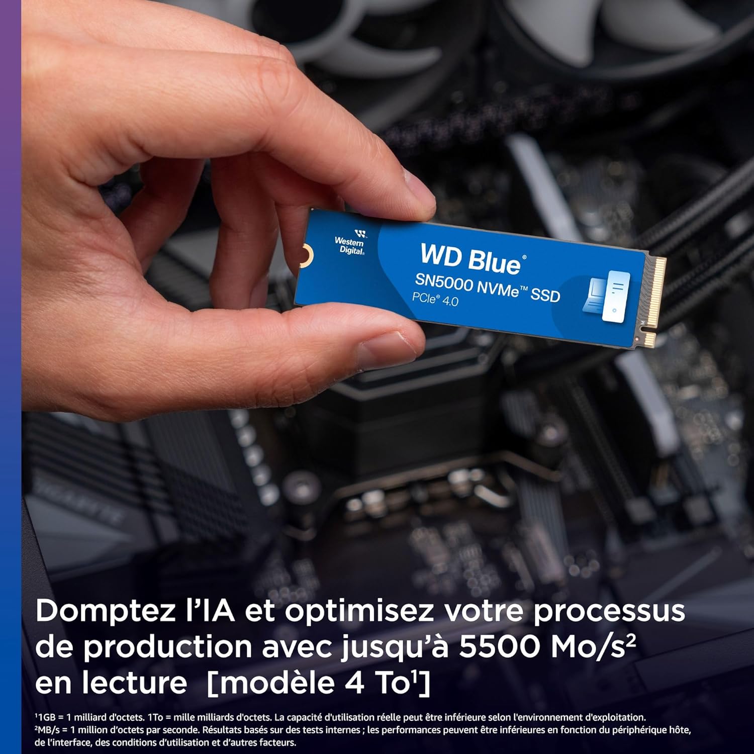 Western Digital 1TB WD Blue SN5000 NVMe Internal Solid State Drive SSD - PCIe Gen 4.0, M.2 2280, Up to 5,150 MB/s - تخزين سريع