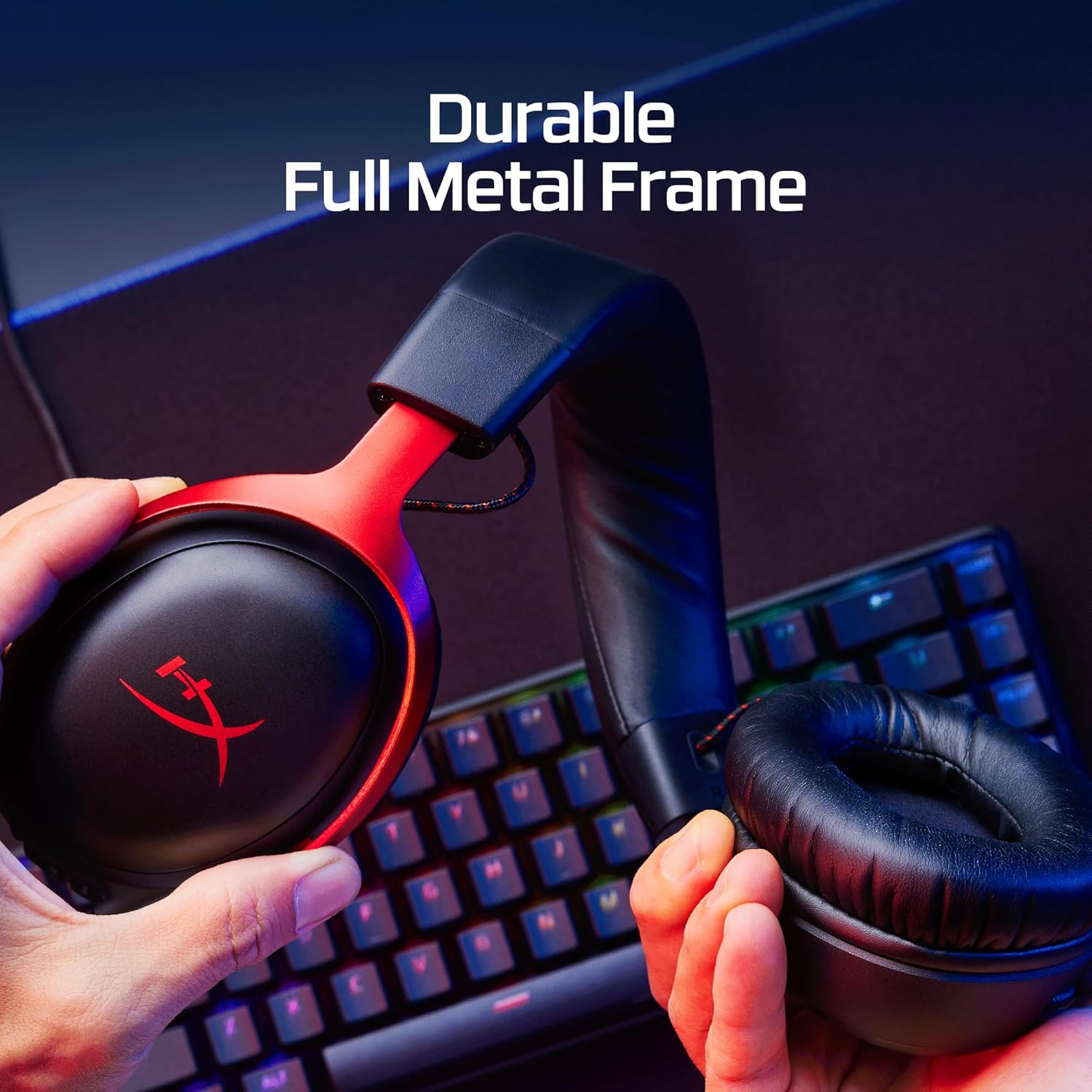 HyperX Cloud III – Wired Gaming Headset, PC, PS5, Xbox Series X|S, Angled 53mm Drivers, DTS, Memory Foam, Durable Frame, Ultra-Clear 10mm Mic, USB-C, USB-A, 3.5mm – Pink - ( without Box ) - سماعه زهريه