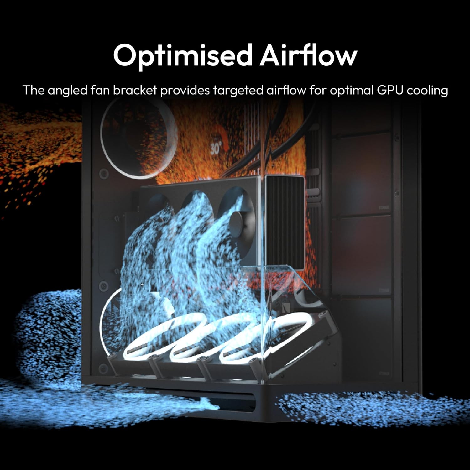 HAVN HS 420 VGPU Dual-Chamber Mid Tower ATX PC Case Black | PCIe 5.0 Vertical - كيس