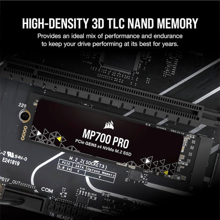 Corsair MP700 1TB PCIe 5.0 (Gen 5) x4 NVMe M.2 SSD - مساحة تخزين