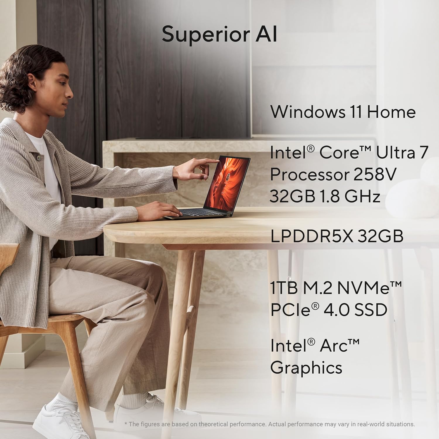 Asus Zenbook S 14 Laptop UX5406SA-OLEDU731WG, 14-inch, 120Hz, 3K OLED, Ultra 7, 32GB RAM, 1TB SSD, Grey - لابتوب