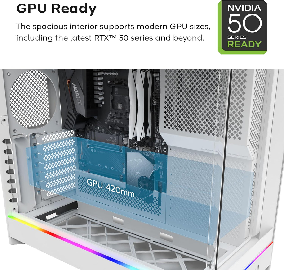 MONTECH HS02 PRO Black Dual-Chamber ATX Mid-Tower Case (5x ARGB PWM Fans) - كيس
