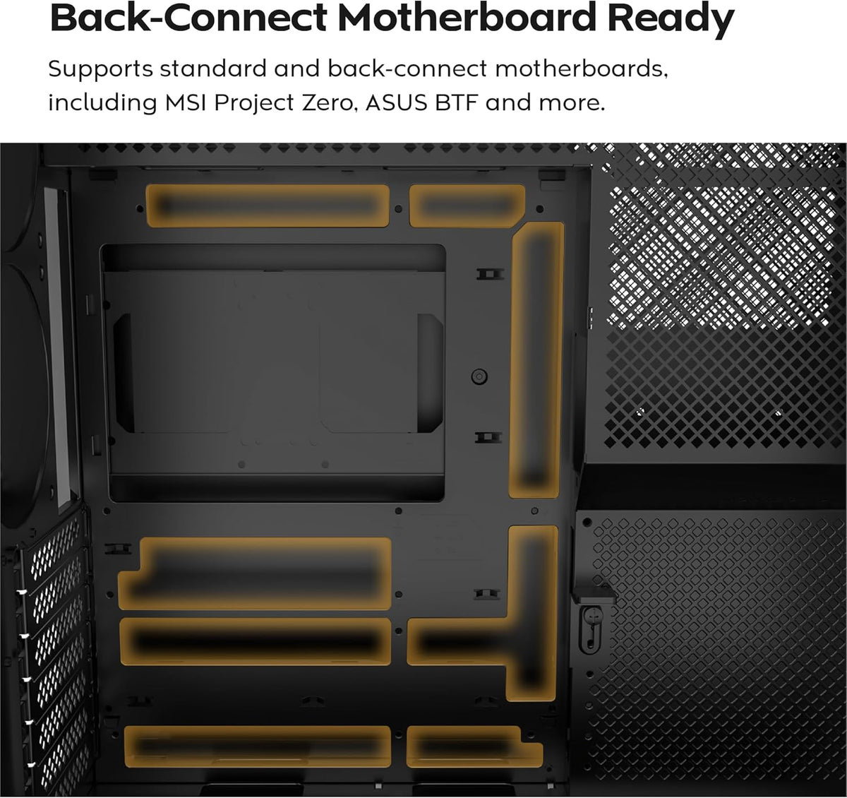 MONTECH HS02 PRO Black Dual-Chamber ATX Mid-Tower Case (5x ARGB PWM Fans) - كيس