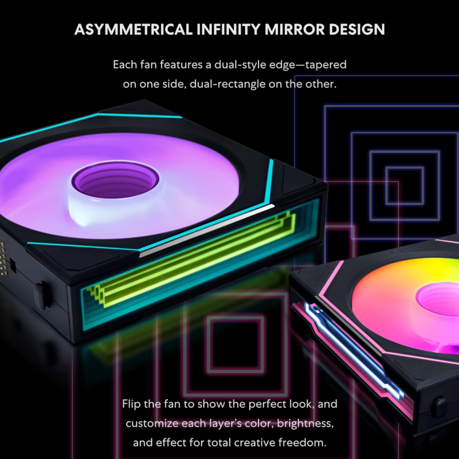 Lian Li UNI Fan SL-Infinity Wireless 120 Single Pack Cooling Fan Black - مروحة سوداء