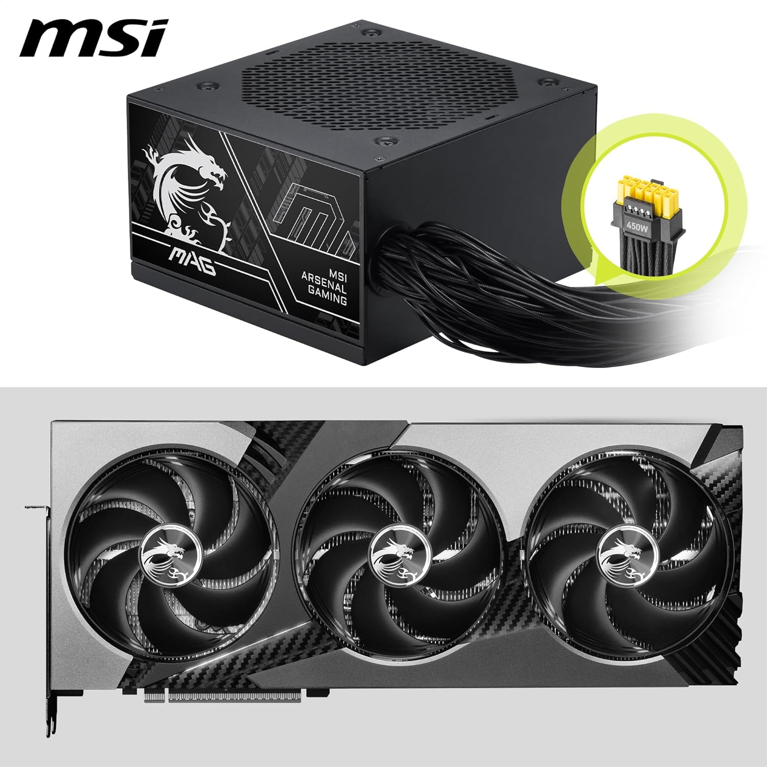 MSI MAG A650BN PCIE5 III, Non Modular Gaming 650W Power Supply, 80+ Bronze, Dual 12V-2x6 Cables, Server-Grade Capacitor, ATX 3.1 & PCIe 5.1 Ready, Low-Noise, Semi Digital - مزود طاقه