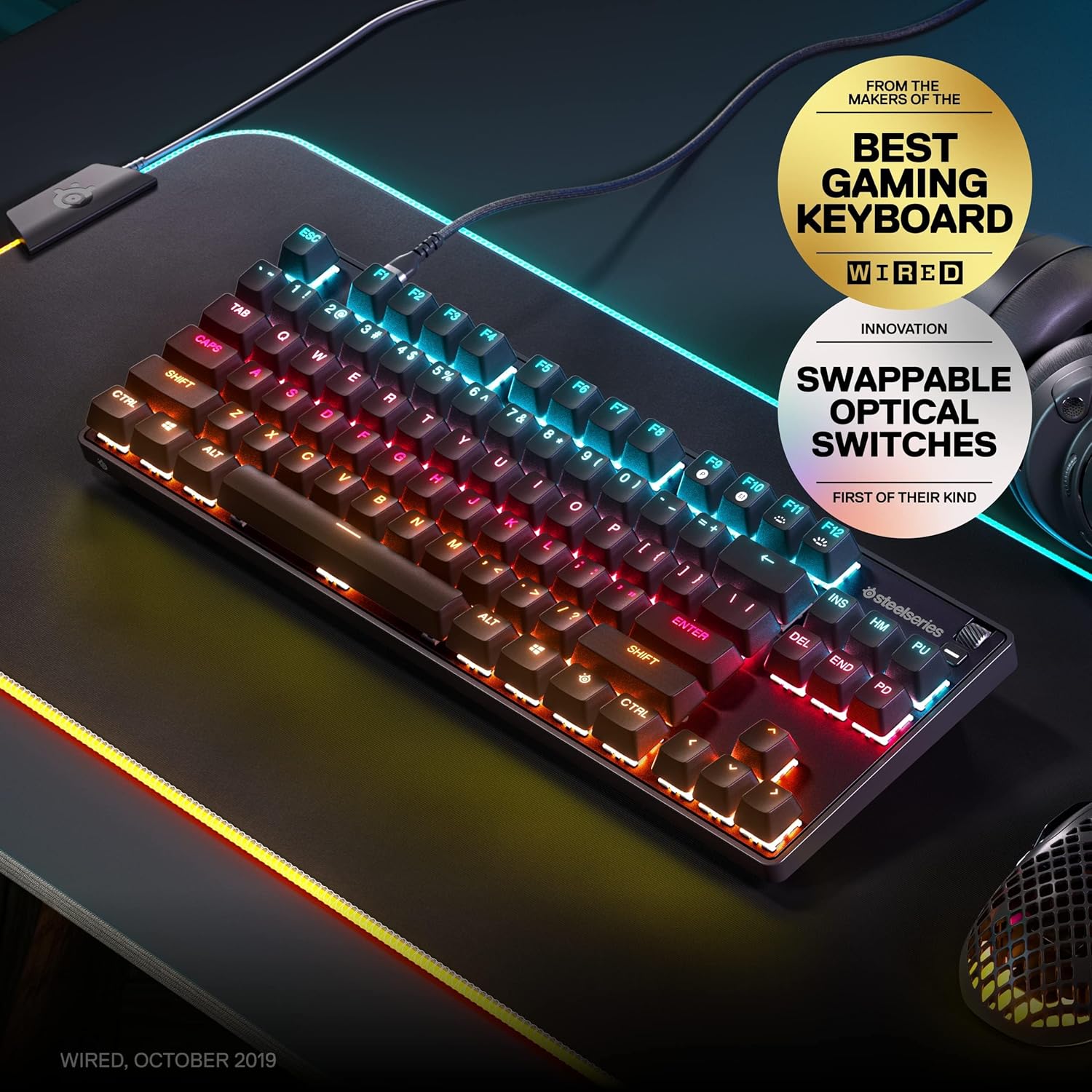 SteelSeries Apex 9 TKL Mechanical Gaming Keyboard Optical Switches | 64848-كيبورد احترافي