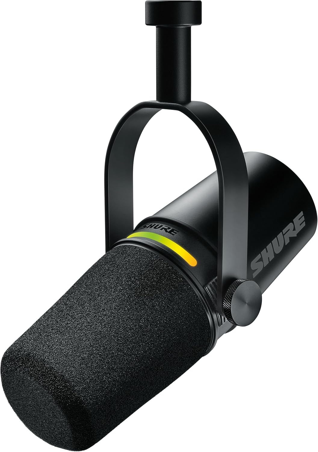 Shure MV7+ Podcast Dynamic Microphone. OBS Certified, Enhanced Audio, LED Touch Panel, USB-C & XLR Outputs, Auto Level Mode, Digital Pop Filter, Reverb Effects, Podcasting, Streaming, Recording -Black - مايك أحترافي