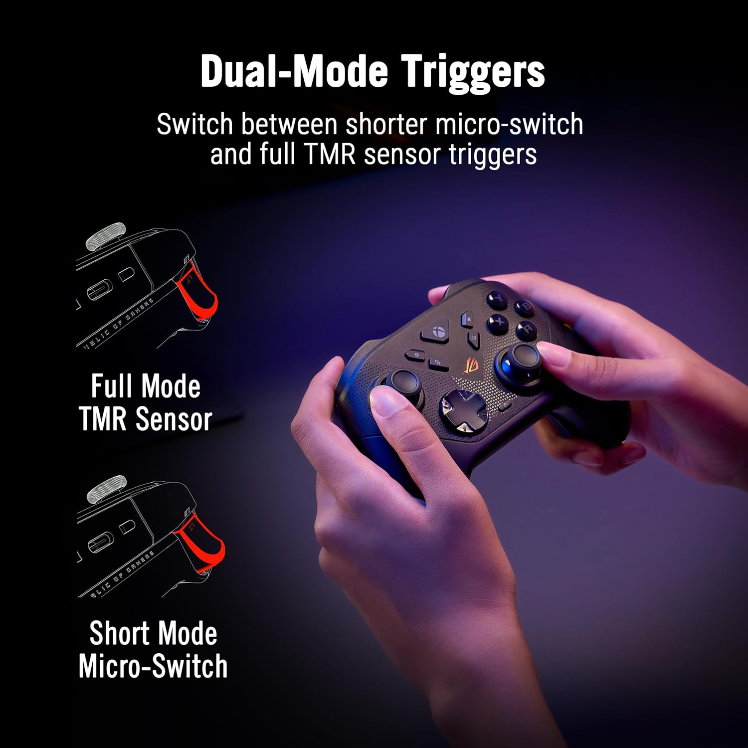 ASUS ROG Raikiri II Xbox Series X|S / PC / ROG Ally Wireless Controller – Black - يد تحكم