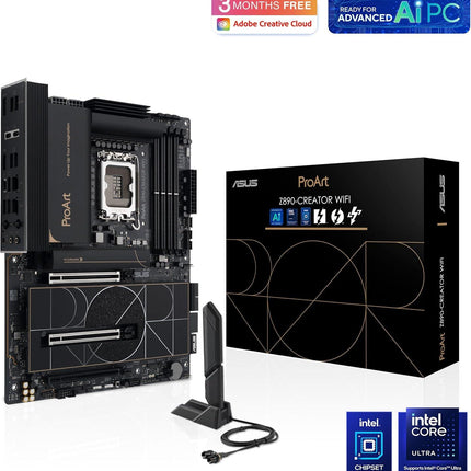 ASUS ProArt Z890-CREATOR WIFI LGA 1851 ATX , Intel® Core™ Ultra Processor Series 2 Ready , AI OC - مذربورد للمصممين