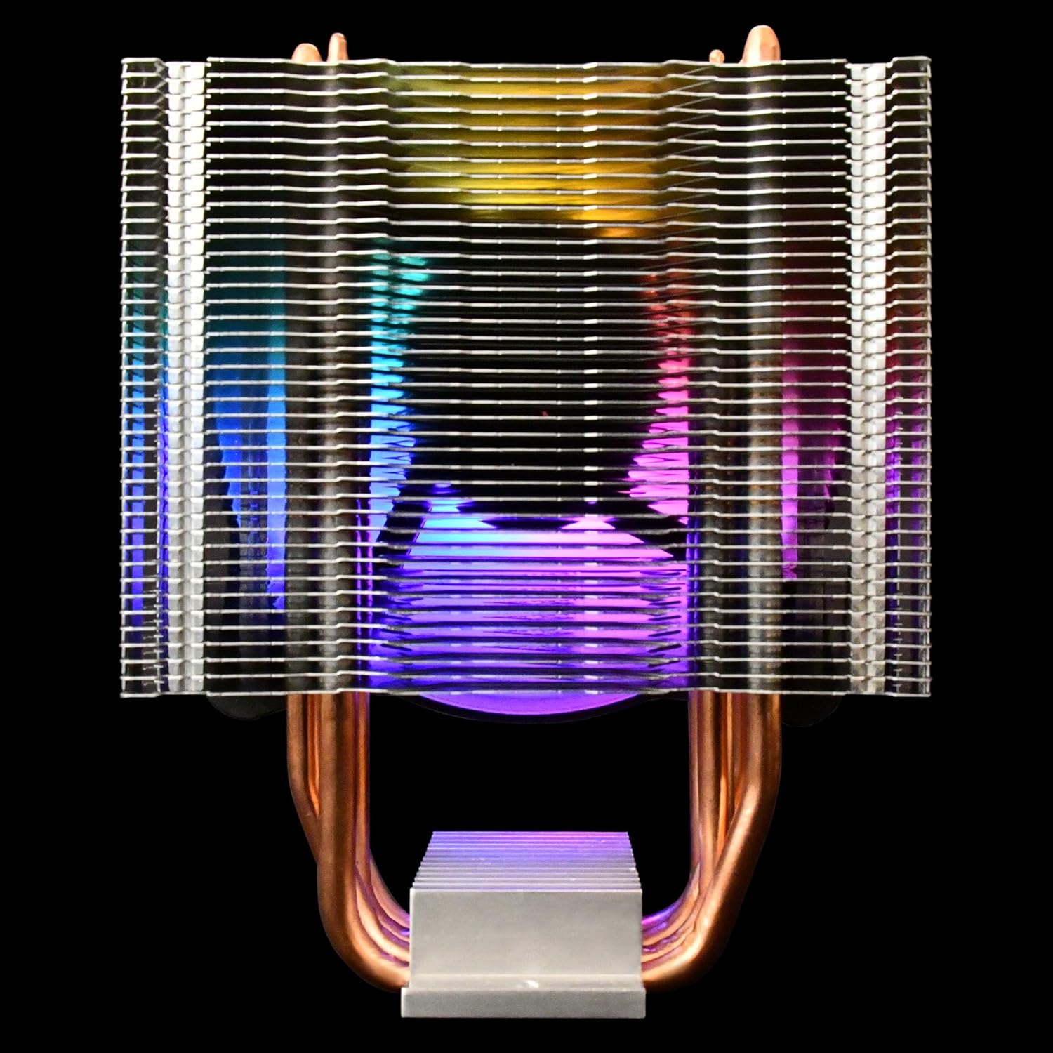 GAMDIAS Boreas E1-410 Lite RGB CPU Air Cooler, Extra-Thick Aluminum Base Plate with 120mm ARGB PWM Fans - مبرد هوائي