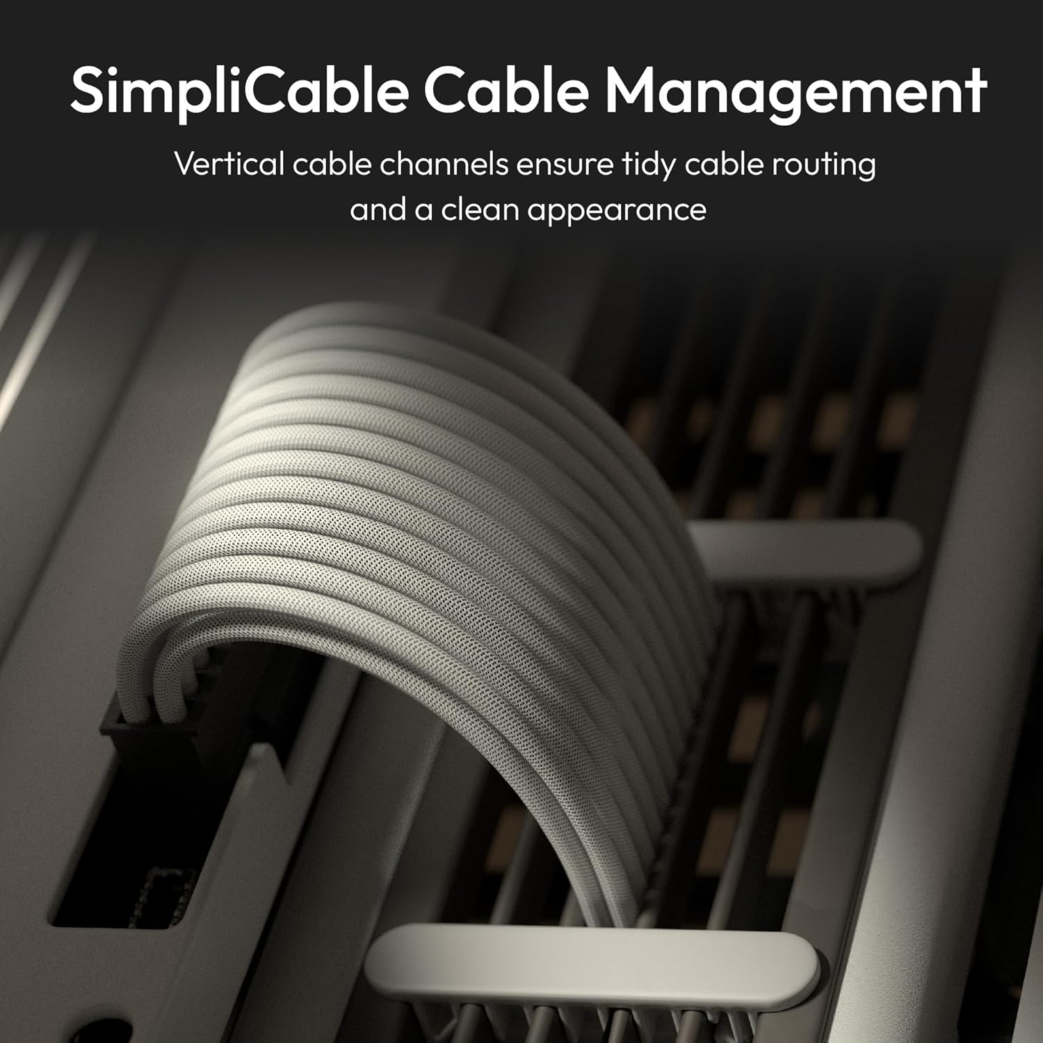 HAVN HS 420 VGPU Dual-Chamber Mid Tower ATX PC Case White | PCIe 5.0 Vertical GPU Kit, 11x 140mm Fan Slots & 2X 420mm Radiator Support, SimpliCable Cable Management, Tempered Glass, PWM Fan Hu - كيس ابيض