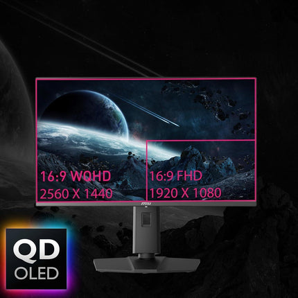 MSI MPG 271QRX QD-OLED، شاشة ألعاب OLED مقاس 27 بوصة، 2560 × 1440 (QHD)، زمن استجابة OLED 0.03 مللي ثانية، 360 هرتز - شاشة العاب أسطوريه