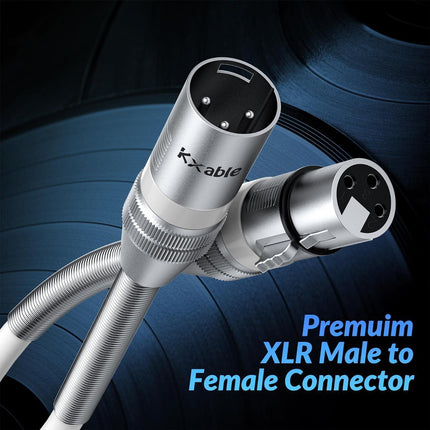 كابل ميكروفون XLR إلى XLR بطول 8 أقدام / 2.5 متر - أبيض -كيبل 