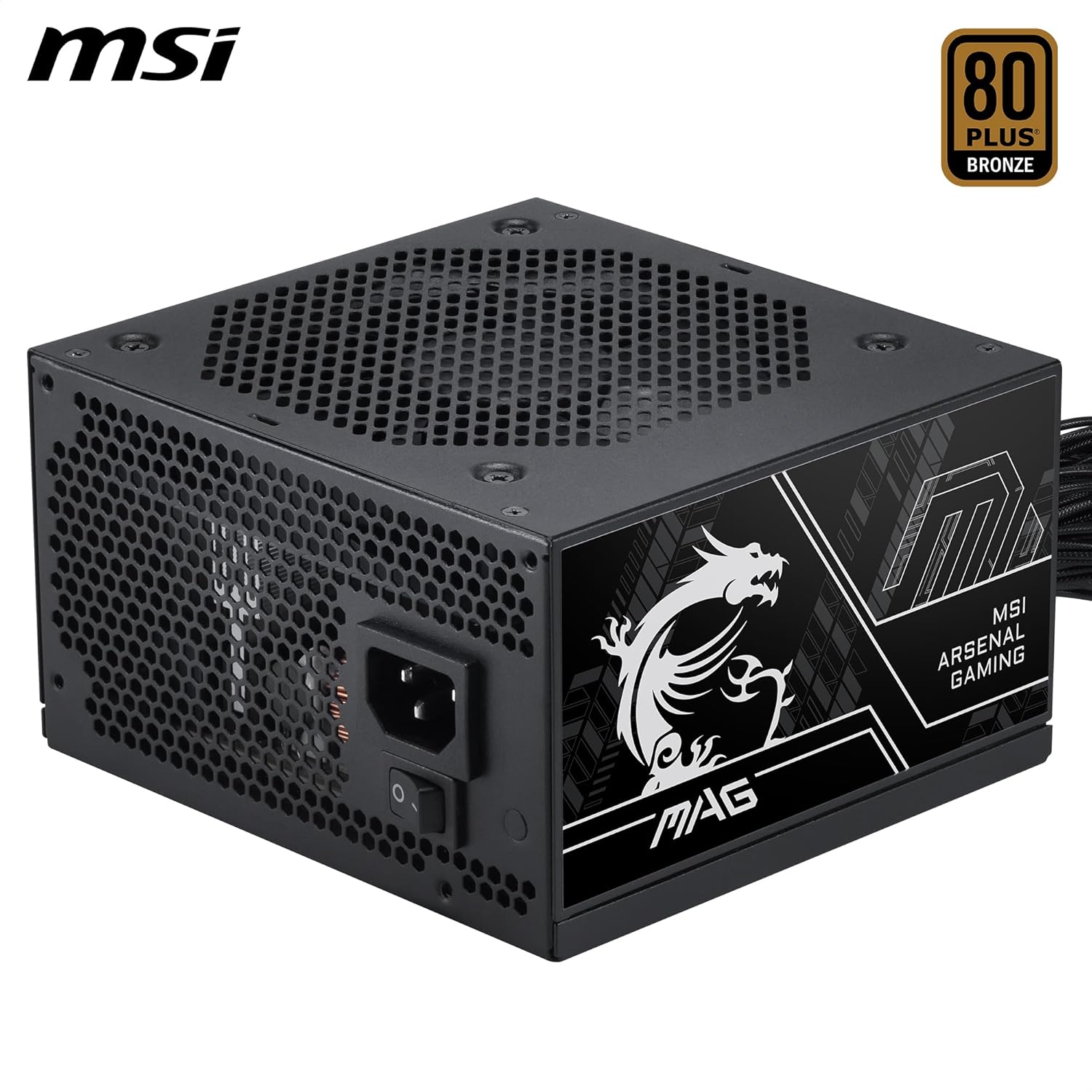 MSI MAG A650BN PCIE5 III, Non Modular Gaming 650W Power Supply, 80+ Bronze, Dual 12V-2x6 Cables, Server-Grade Capacitor, ATX 3.1 & PCIe 5.1 Ready, Low-Noise, Semi Digital - مزود طاقه