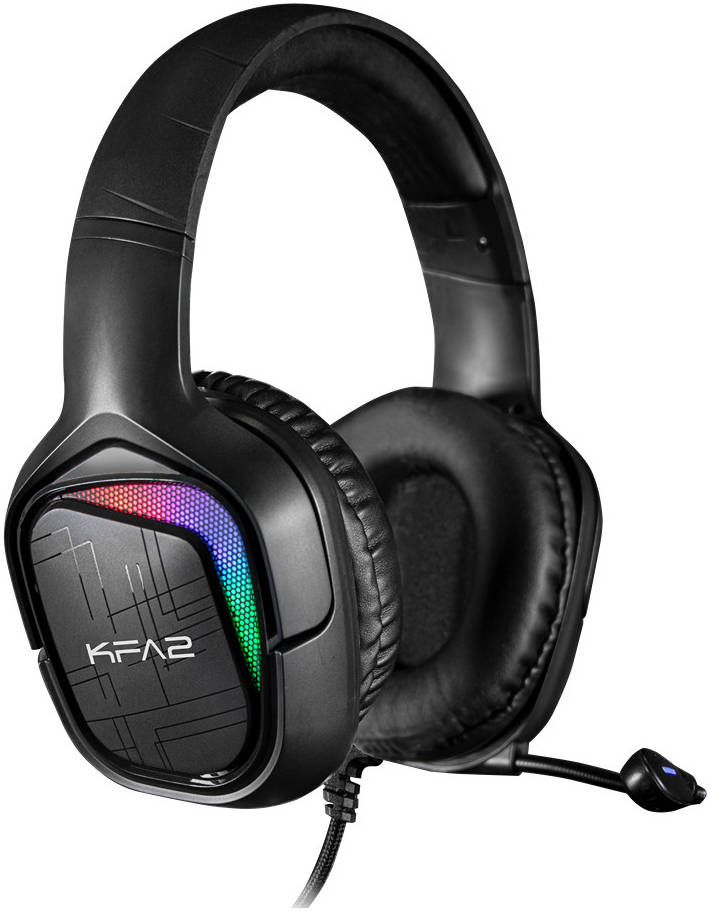 GALAX SONAR-04 USB 7.1 Channel RGB Gaming Headset, 7.1 Virtual Surround Sound, Professi- سماعه قيمنقonal Mic, Marquee RGB Lighting Effects, Adjustable Headband, USB 2.0, Black - سماعه قيمنق