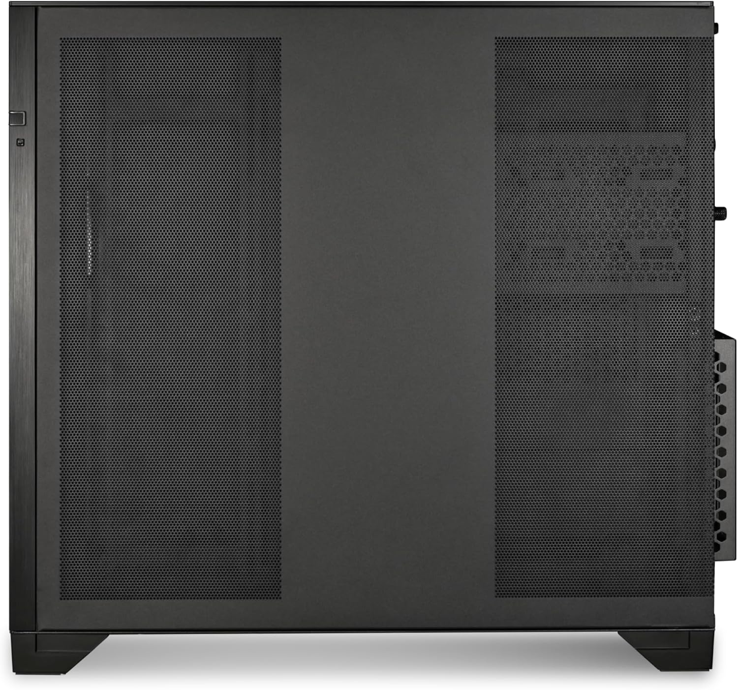 Lian Li O11 Vision-M PC Case White mATX, 140mm Fan, Triple Tempered Glass, Dual-Chamber, Supports 360mm AIO & ATX PSUs Black - كيس أسود