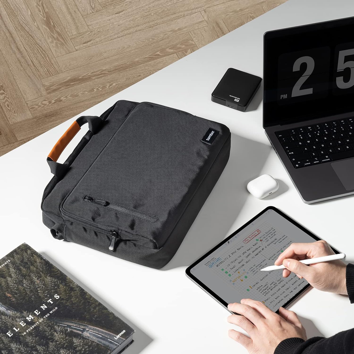 tomtoc 15.6 multi-function laptop Shoulder messenger bag briefcase for 15