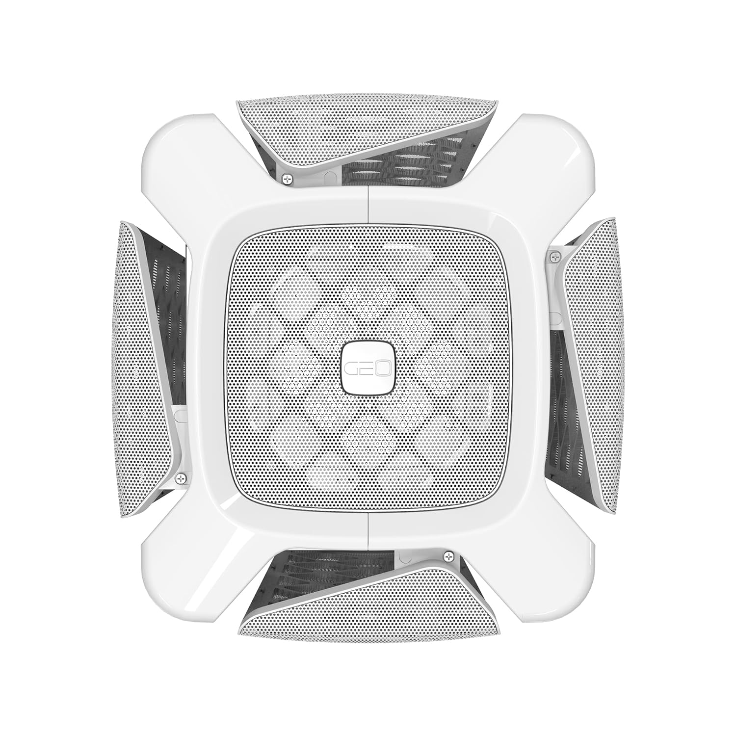 Geometric Future M2 The ARK Mesh White, High Airflow Open Frame, mATX/Mini ITX Gaming Case, Crystal Coating, Support 350mm GPU, ATX PSU, Type C Hub, 360 Radiator - كيس صغير