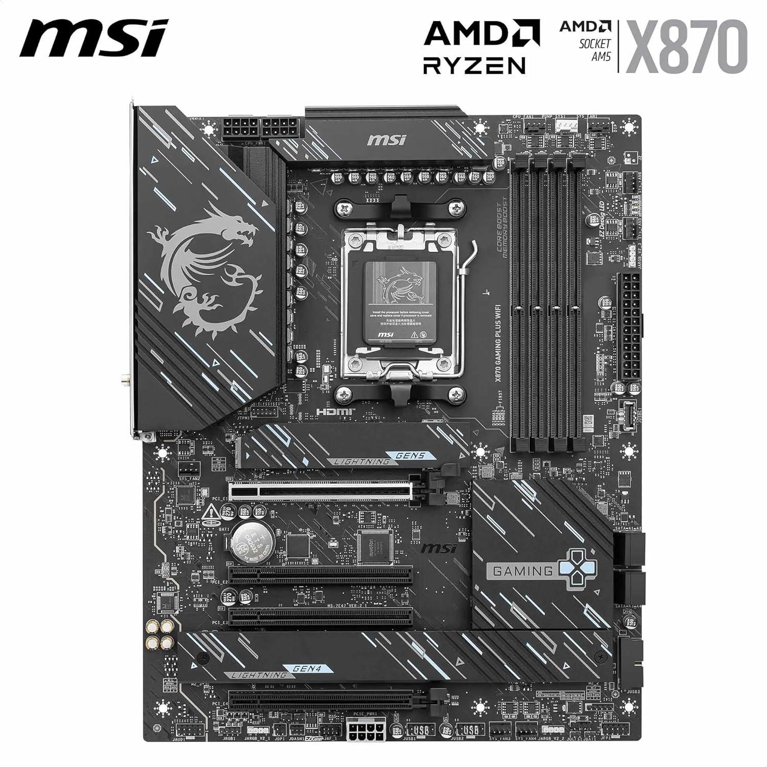 MSI X870 GAMING PLUS WIFI7 DDR5 AM5 AMD ATX Gaming Motherboard - اللوحة الام