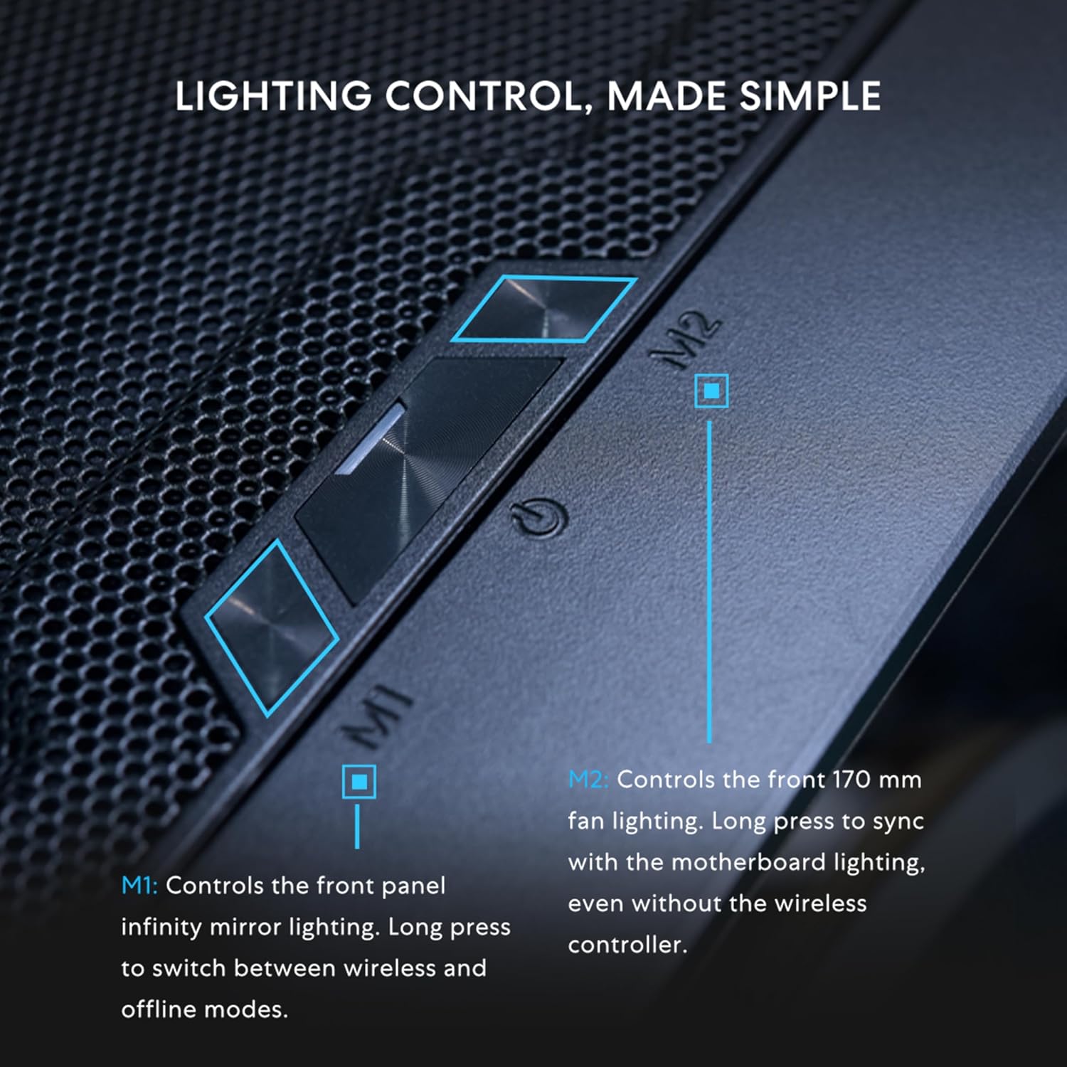 Lian Li LANCOOL 217 INF Infinity Mirror Computer Case, Mid-Tower ATX PC Case with Pre-Installed Fans, Black - كيس اسود