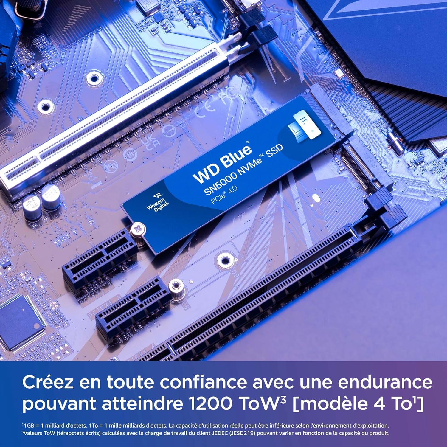 Western Digital 1TB WD Blue SN5000 NVMe Internal Solid State Drive SSD - PCIe Gen 4.0, M.2 2280, Up to 5,150 MB/s - تخزين سريع