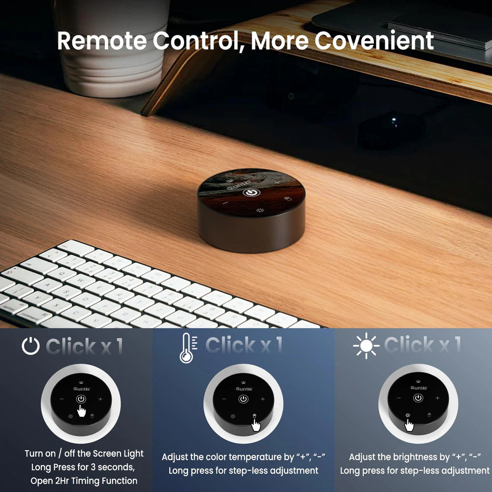 Quntis Computer Monitor Lamp Black, Screen Monitor Light Bar, Touch Control, Black - شريط إضائة للشاشة