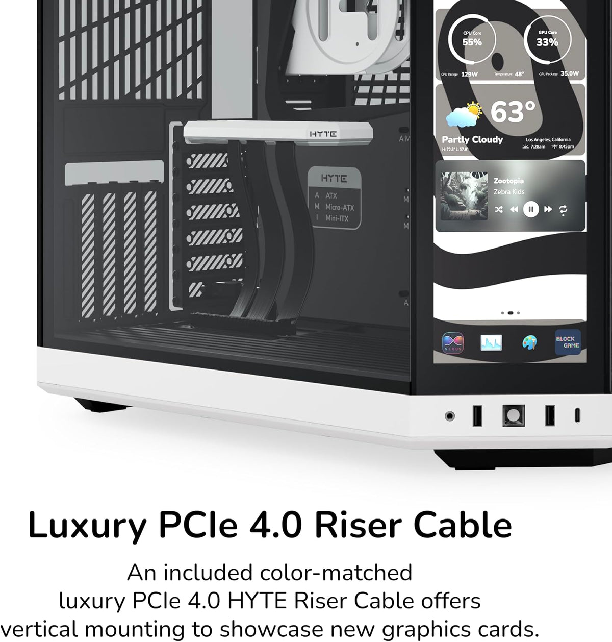 Hyte Y70 Touch Infinite Dual Chamber Mid-Tower ATX Case – Panda White/Black, 14.5