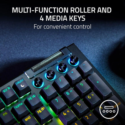 Razer BlackWidow V4 Mechanical Gaming Keyboard with Green Switches - US Layout - Black - كيبورد احترافي
