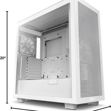 NZXT H7 Flow Mid Tower ATX Airflow White Case - كيس أبيض