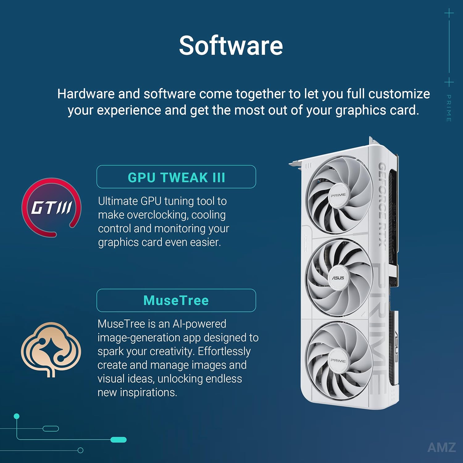 ASUS PRIME GeForce RTX™ 5070 12GB GDDR7 OC Edition - White - كرت الشاشة أبيض