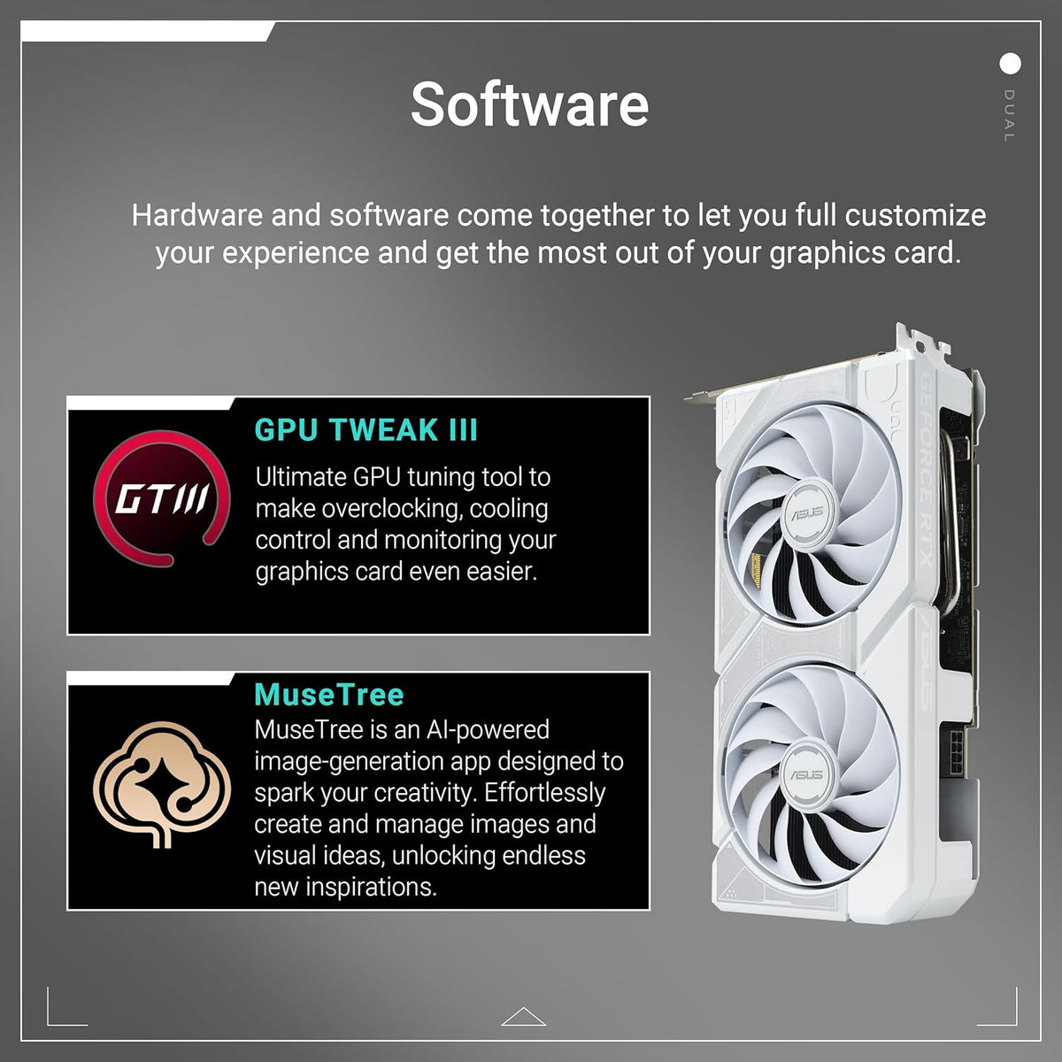 ASUS Dual GeForce RTX 5060 Ti 16GB GDDR7 White OC Edition Graphics Card – PCIe 5.0, Axial-tech Fans & All-White Aesthetic - كرت شاشة أبيض