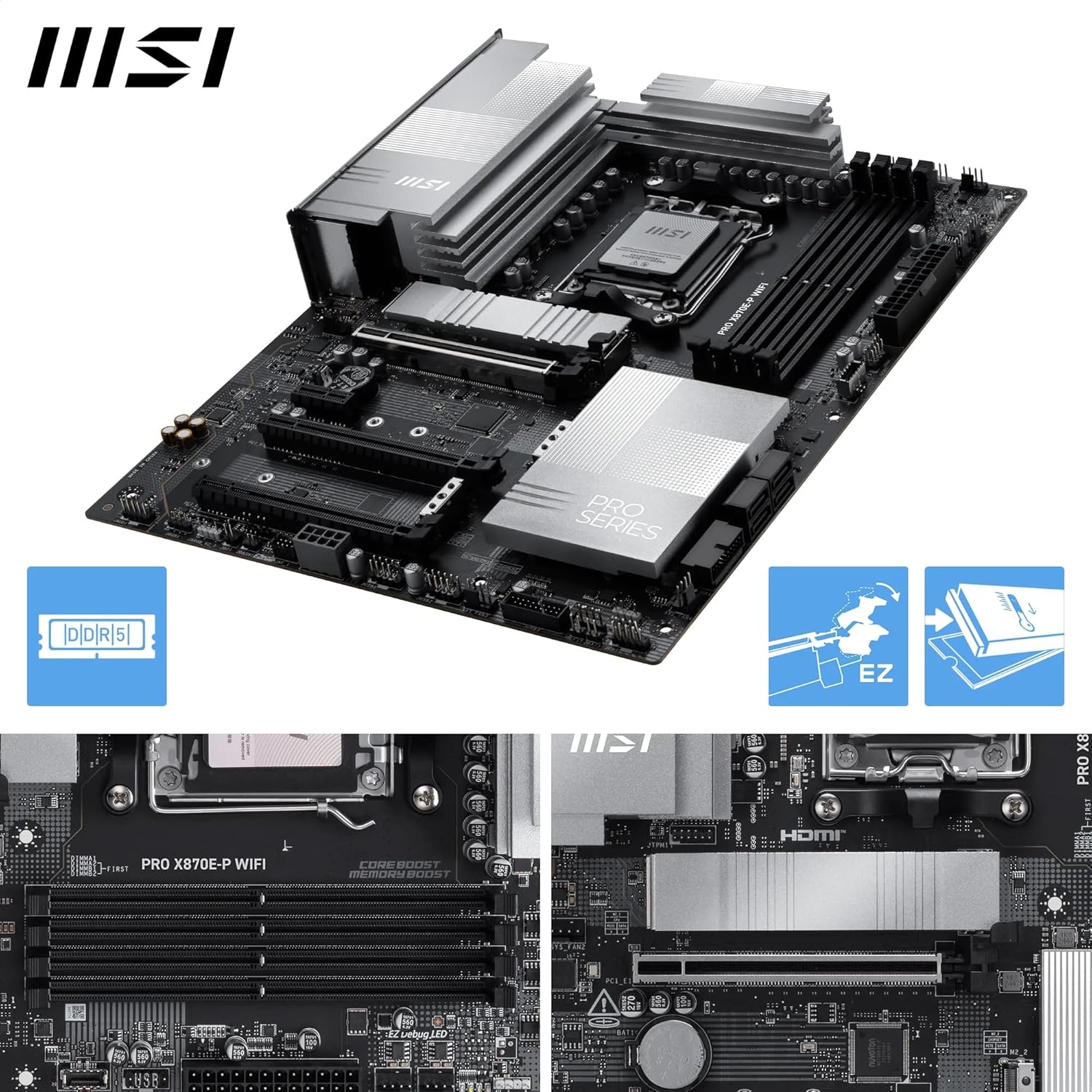 MSI PRO X870E-P WIFI AM5 DDR5 ATX Motherboard-لوحة الأم