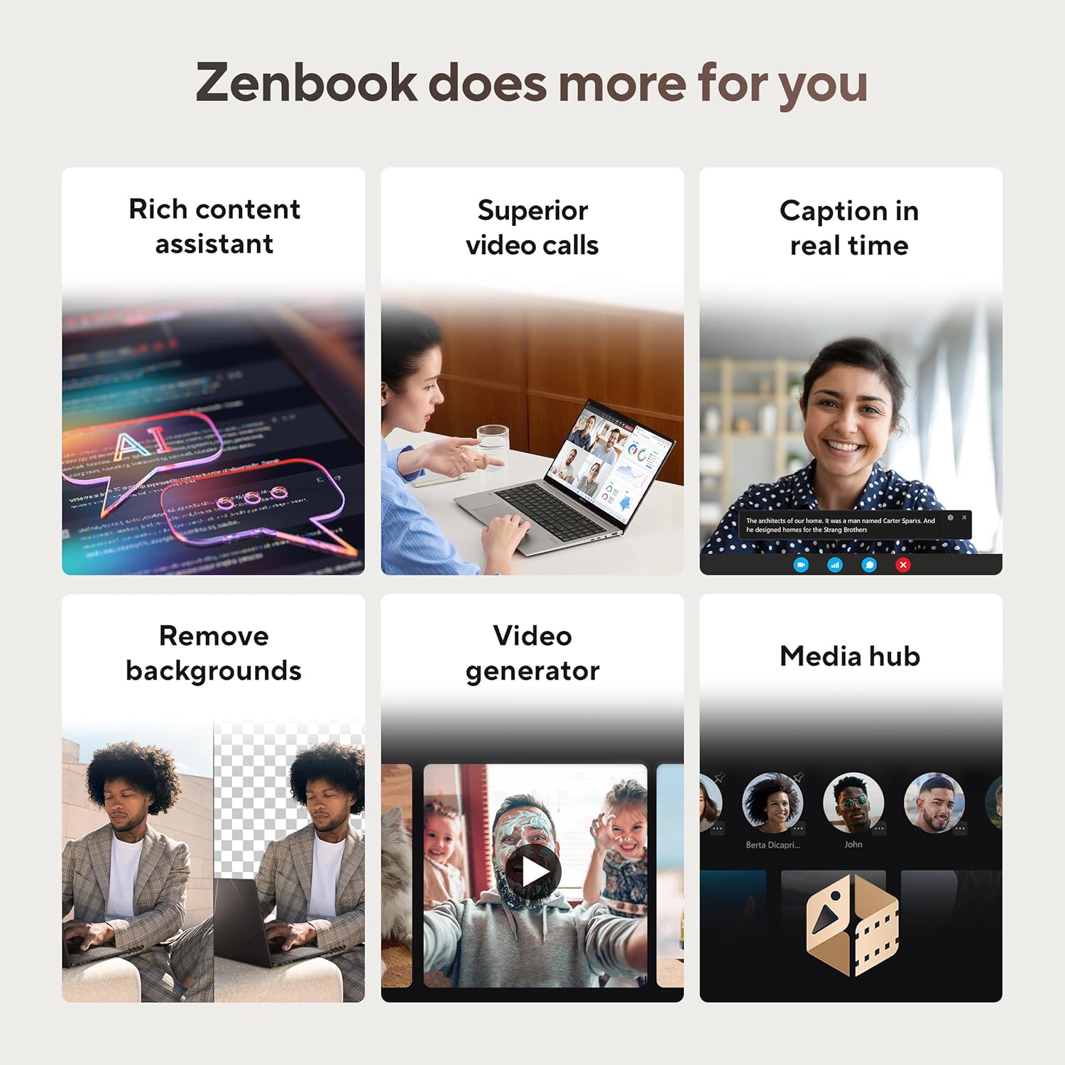 Asus Zenbook S16 OLED AI Laptop UM5606WA-RK233W, 16.0-inch 120Hz 3K OLED, AMD Radeon 890M,  R9 HX 370, 32GB RAM, 2TB SSD, White - لابتوب