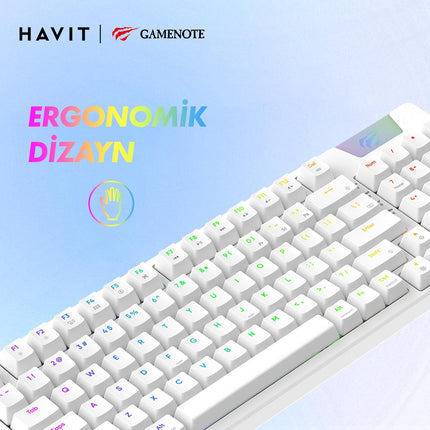 HAVIT KB885L RGB Backlit Mechanical Gaming Keyboard - White - كيبورد