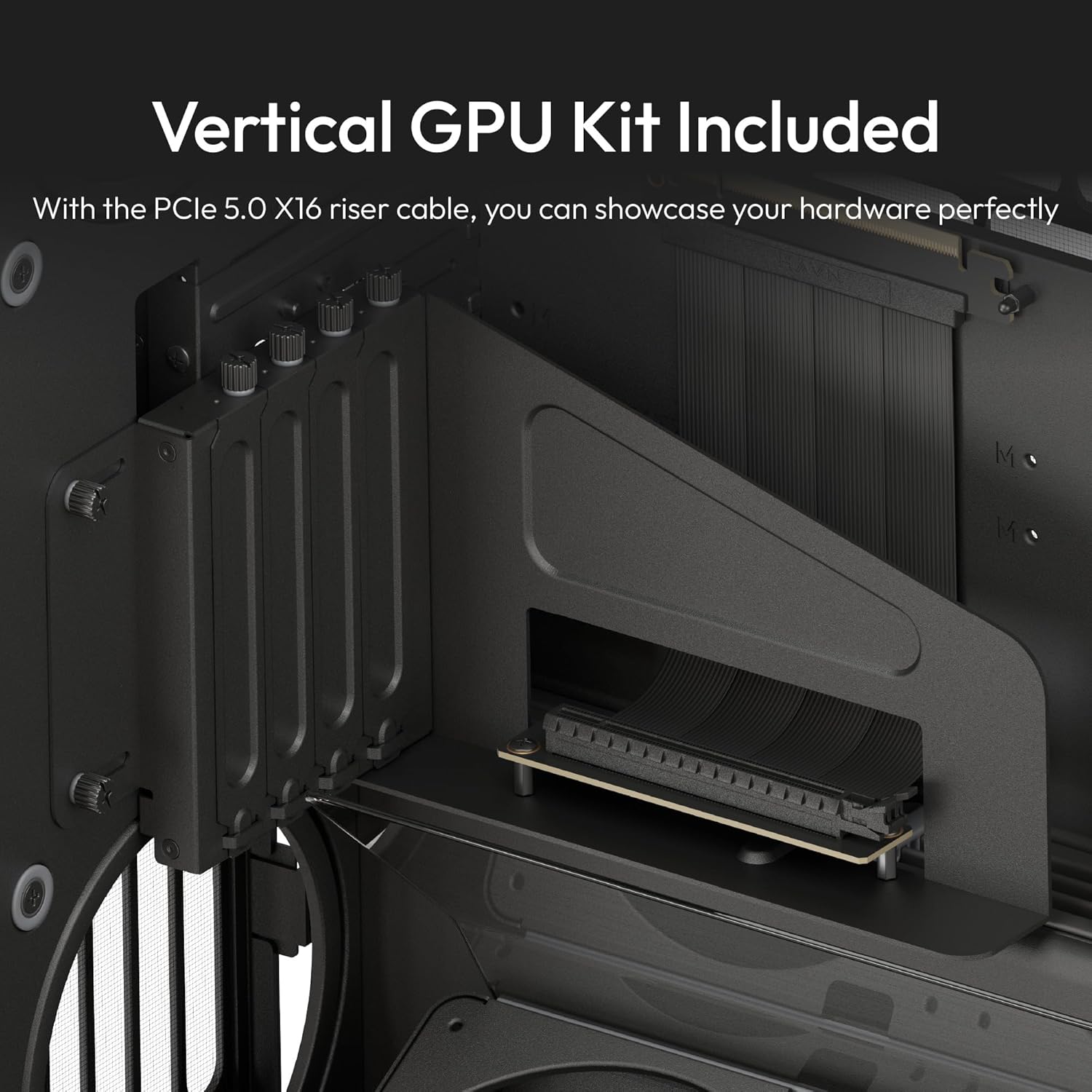 HAVN HS 420 VGPU Dual-Chamber Mid Tower ATX PC Case Black | PCIe 5.0 Vertical - كيس