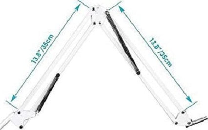 Microphone Stand Broadcast Studio Mic, Suspension Boom Scissor, Arm Stand, Adjustable Legs, Folding Type, Convenient To Carry, Easy to Suitable For All Mics, Completely Flexible, White - ستاند للمايك