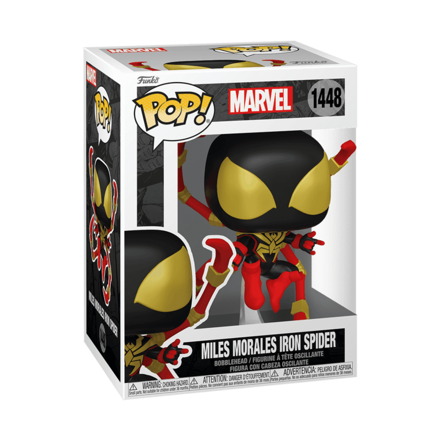 Funko Pop! Marvel: Spider-Man Comics - Miles Iron Spider-Manider w/chase (mask) - #1448 - مجسمات مارفل Funko Pop! Marvel: Spider-Man Comics - Miles Iron Spider-Manider w/chase (mask) - #1448 - مجسمات مارفل