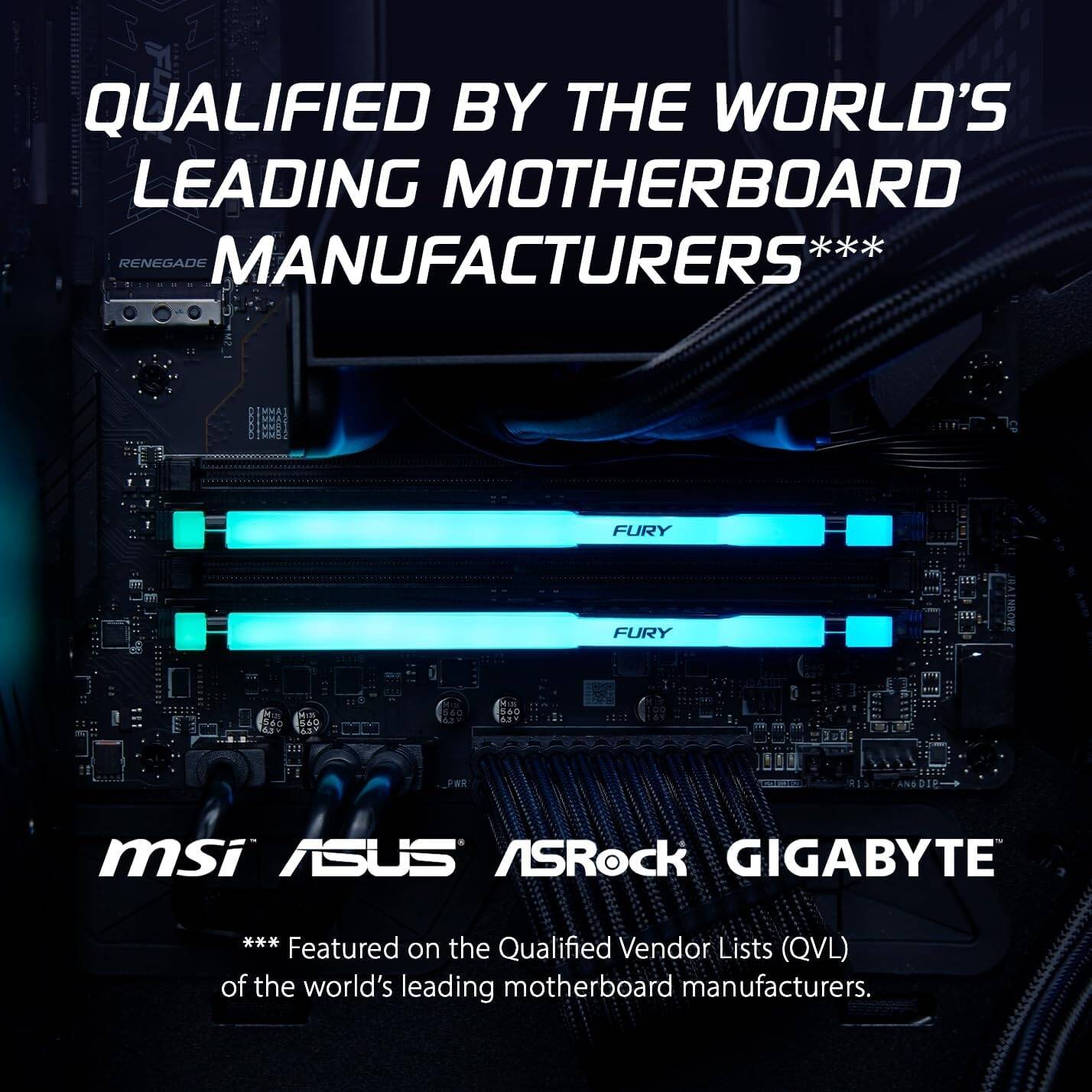 Kingston Fury Beast RGB 16GB DDR5 Desktop Memory, 6000 MHz Memory Speed, CL36 CAS Latency, 288-Pin Kit, Intel XMP 3.0 & AMD EXPO Ready, Black | KF560C36BBE2A-16 - رام