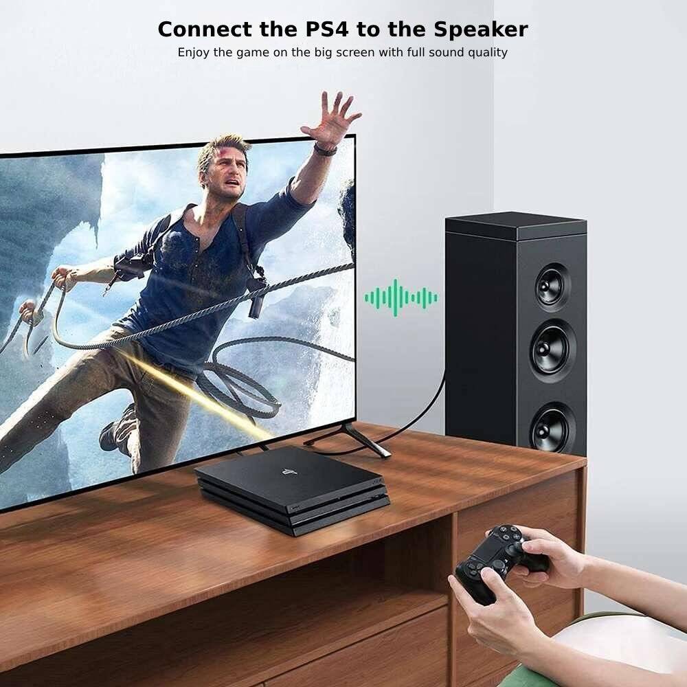 UGREEN Optical Audio Cable, Toslink SPDIF Type, PVC Material, Gold-Plated Connector, Fiber Optic Cable, 1.5m Cable Length, Universal Compatibility, Black - كيبل اوبتك