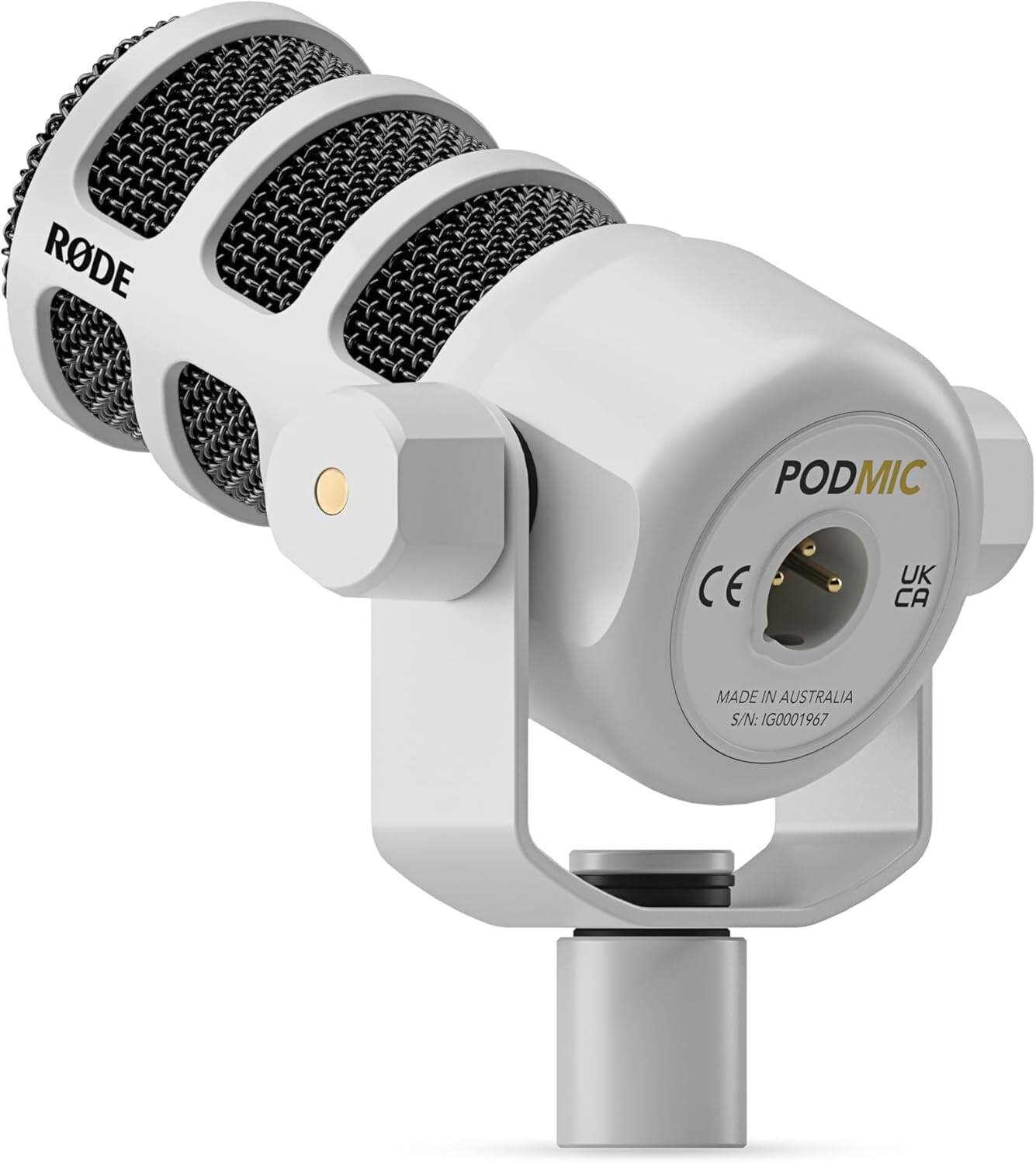 Rode PodMic XLR Dynamic Podcasting Microphone White - ميكروفون احترافي أبيض