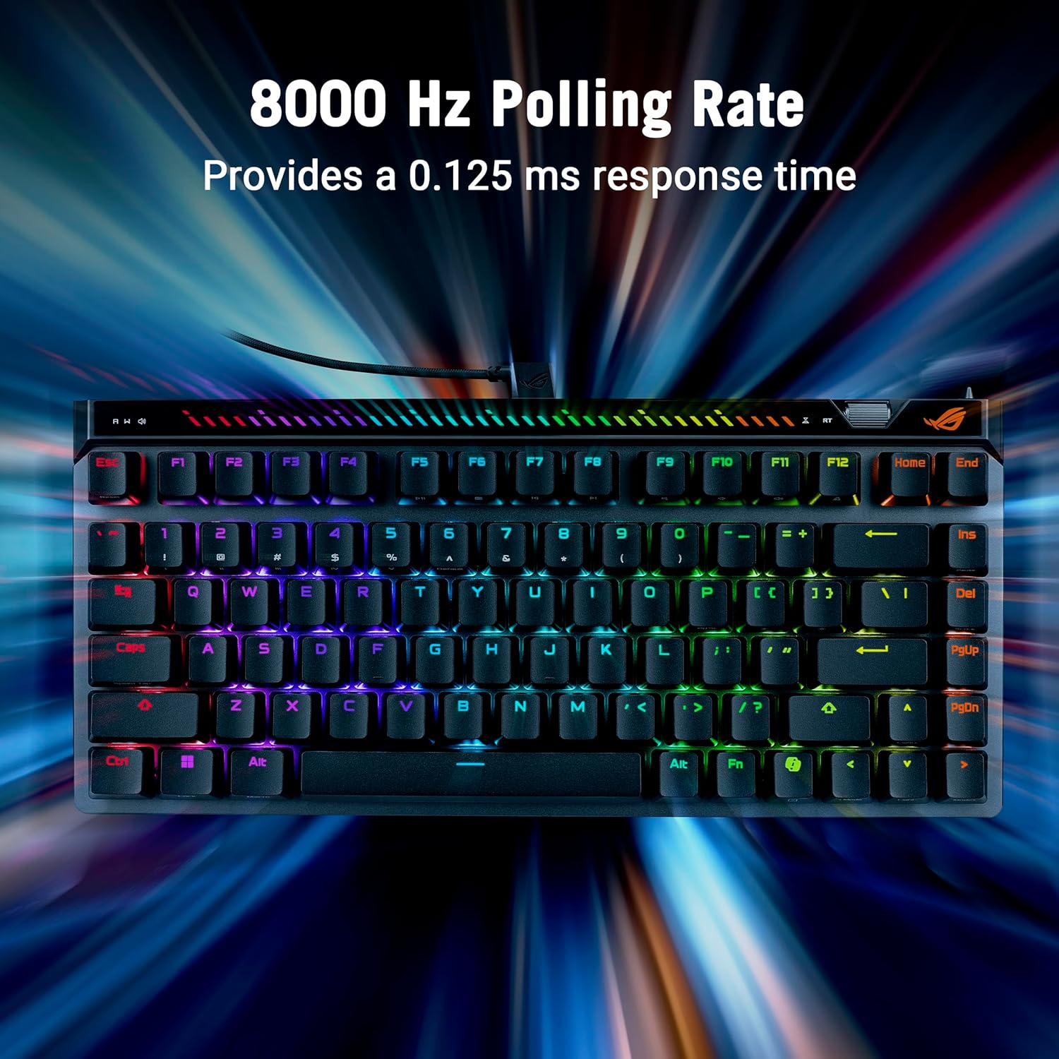 ROG Falchion Ace 75 HE Gaming Keyboard, Magnetic Switch, Hot-Swappable, English-Arabic Layout Black - كيبورد اسوس مغناطيسي
