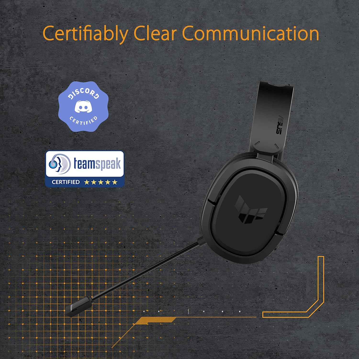 ASUS TUF GAMING H1 Wireless HEADSET 7.1 Surround FEATURES A 2.4 GHZ CONNE For PC, PS5 - سماعات قيمنق احترافية