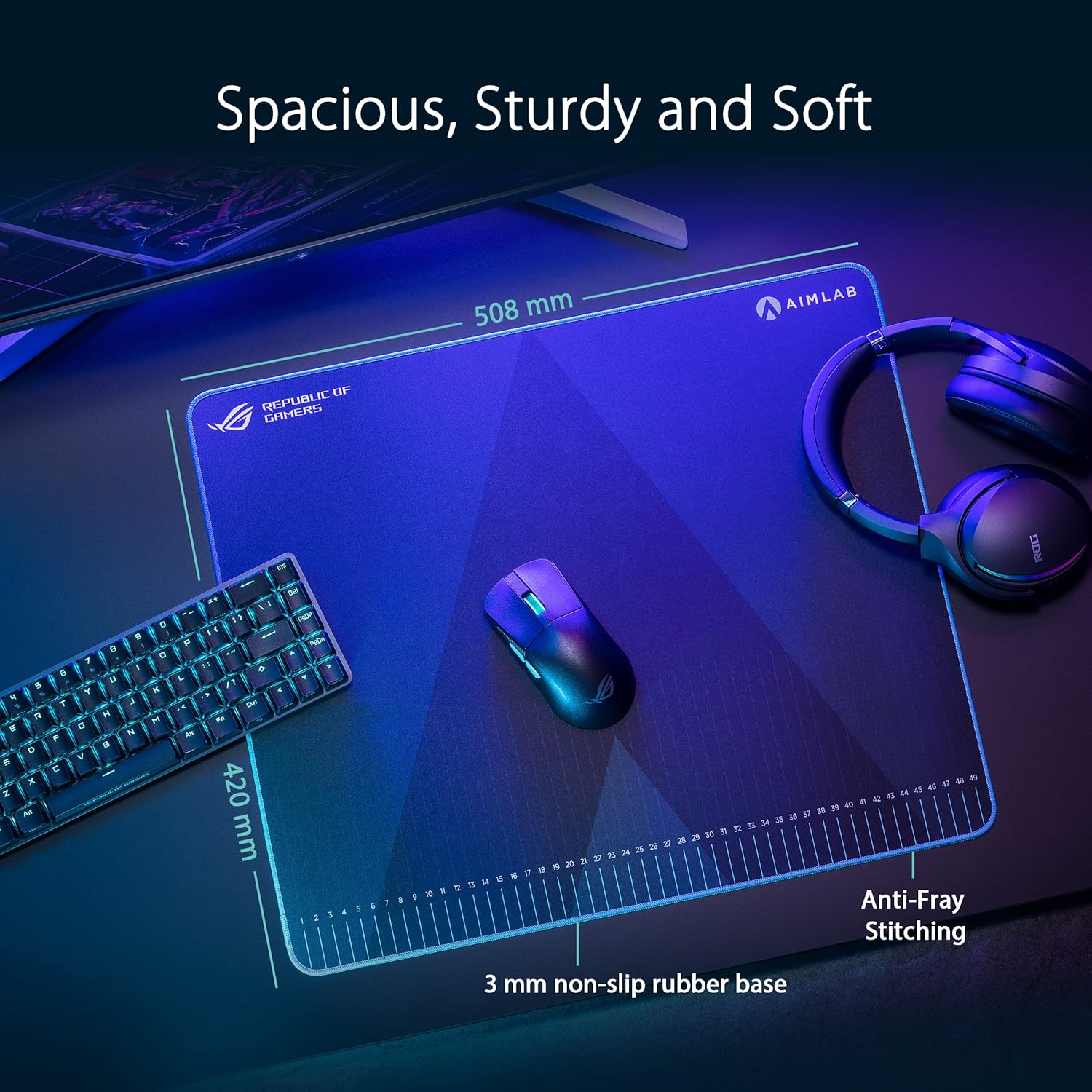 ASUS NC16 ROG HONE ACE AIM LAB EDITION 508X420X3MM Black - ماوس باد