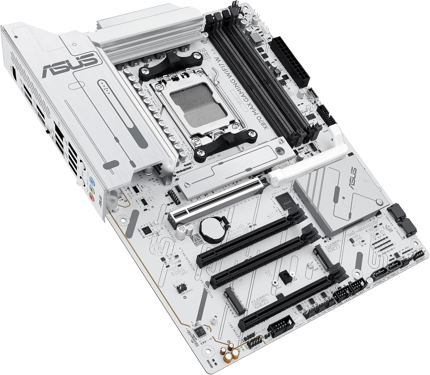 ASUS X870 MAX GAMING WIFI7 WHITE AMD AM5 GAMING Motherboard, DDR5 , Wi-Fi 7 , WHITE - لوحه إم بيضاء