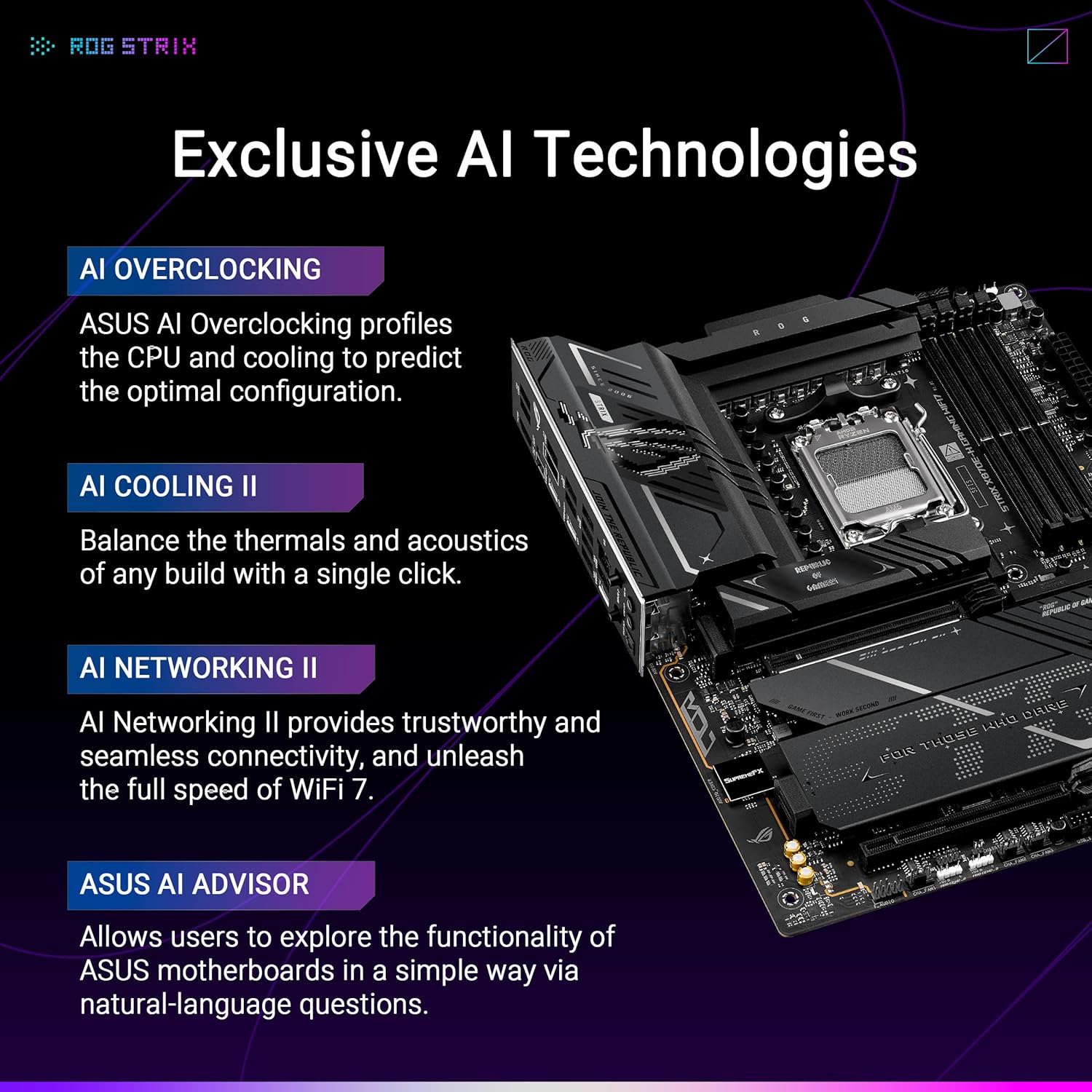ASUS ROG STRIX X870E-H GAMING Motherboard WIFI7 - DDR5  - اللوحة الأم